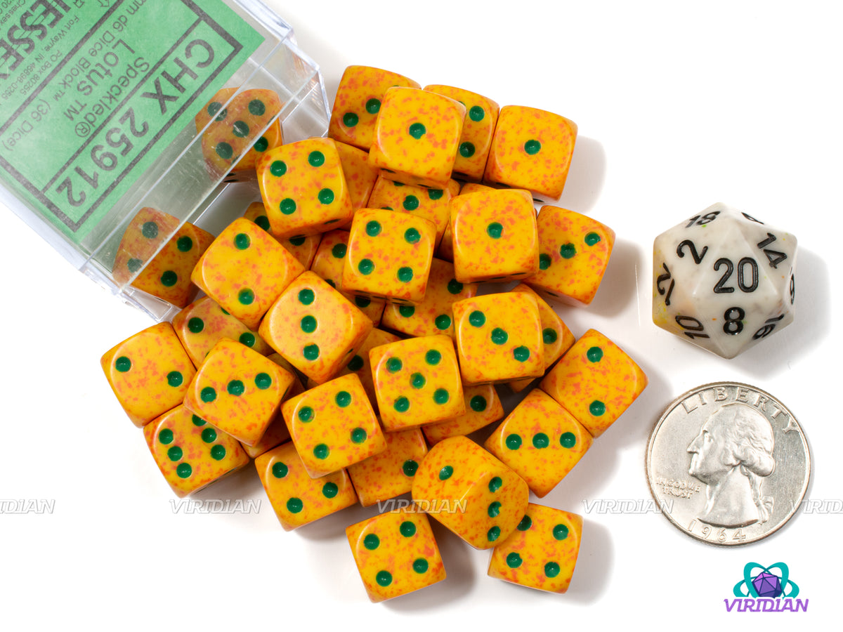 Chessex Speckled 12mm Würfel Set – 36 Stück D6 Mit Punkten, Farbe Lotus, Für Brettspiele & RPG