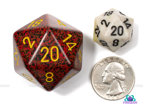 Speckled Mercury Large D20 | 34mm Acrylic D20 Die (1) | Chessex