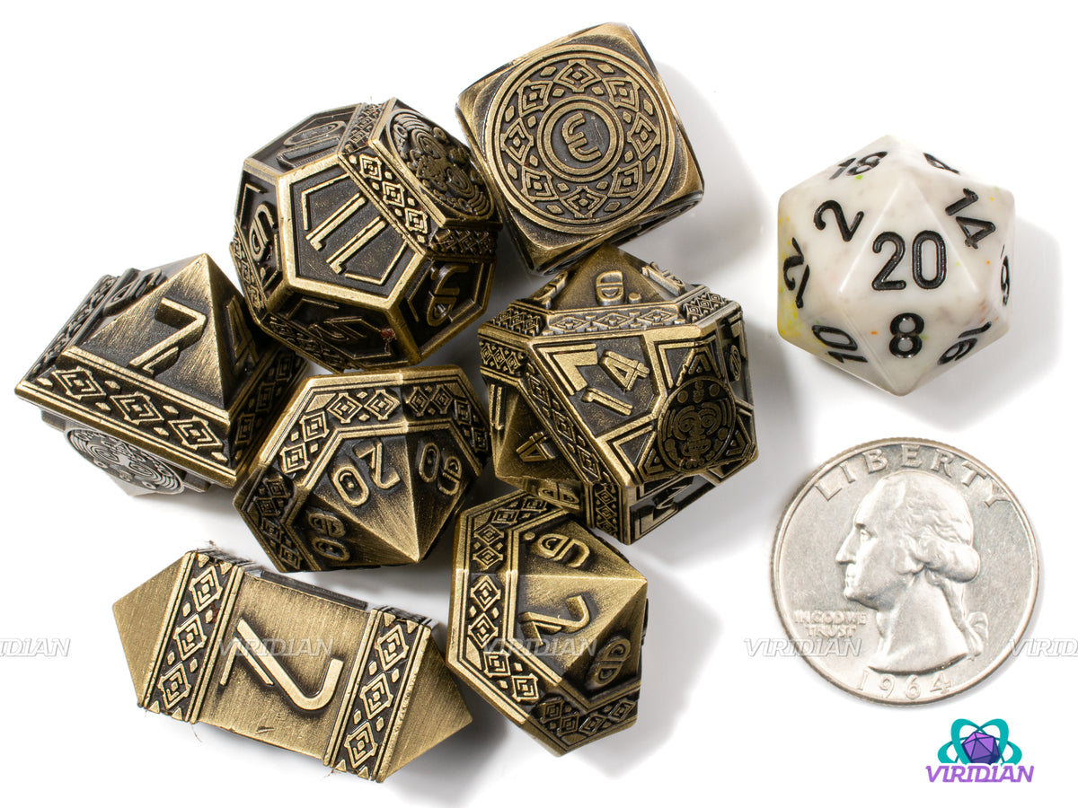 Golden Ritual | Gold-Bronze Brushed Aztec Ancient Civilization Style ...