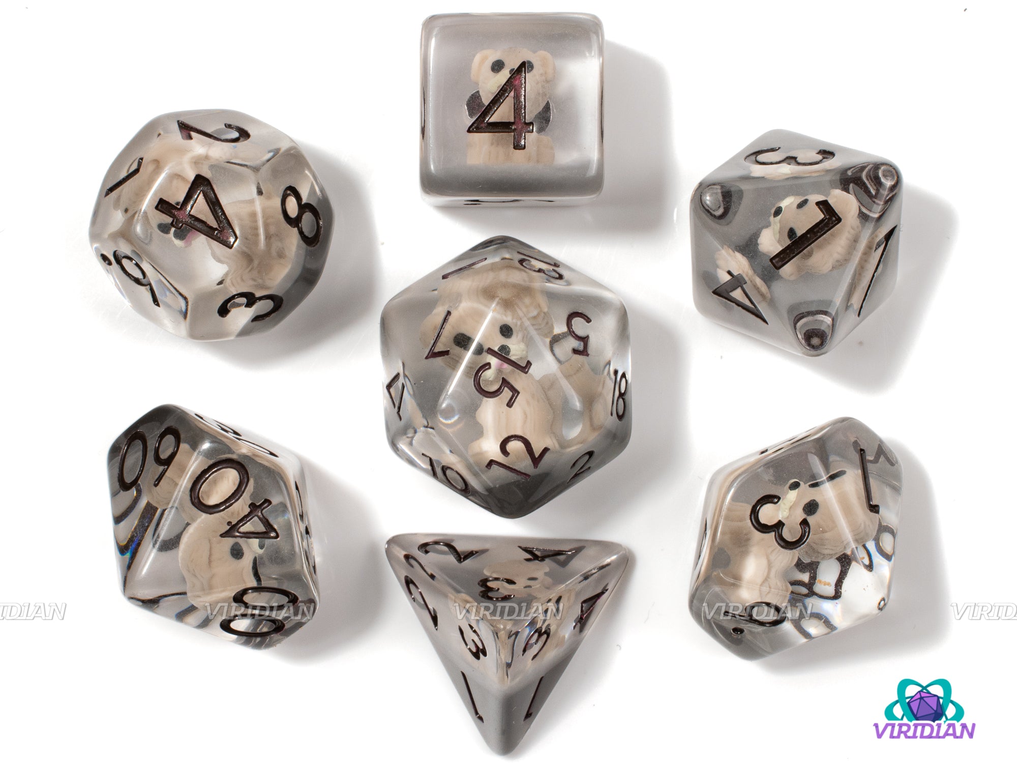 Good Doggo | Tan & Brown Doge Dog Charms Inside | Clear Resin Dice Set –  Viridian Dice