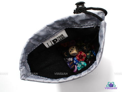 Beholder Treasure Nest | Store ~100 Dice | Medium-Sized Gray TTRPG/Storage Dice Bag