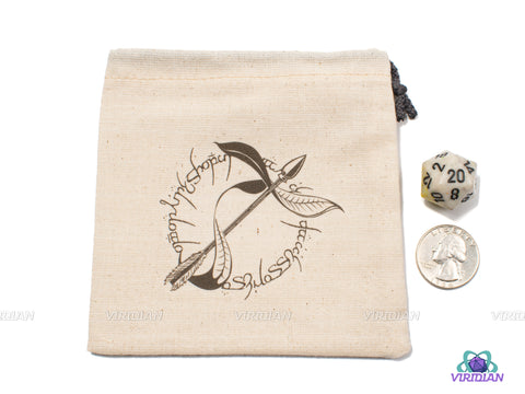 Elvish Arrow | Beige & Black Basic Cotton Dice Bag | Q Workshop