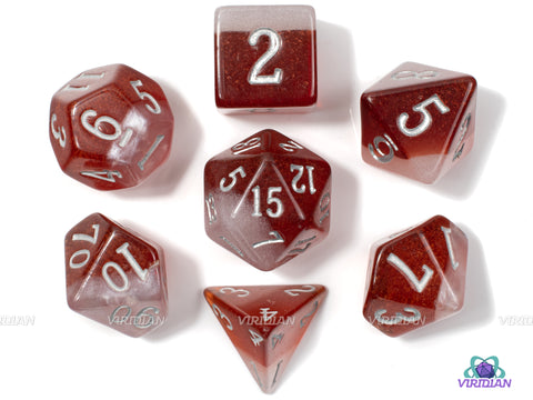 Dwarven Ale | Translucent Cherry Red Wine-Colored Beer-Inspired | Resin Dice  (7)