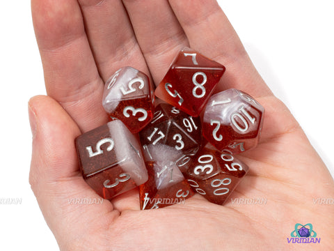 Dwarven Ale | Translucent Cherry Red Wine-Colored Beer-Inspired | Resin Dice  (7)