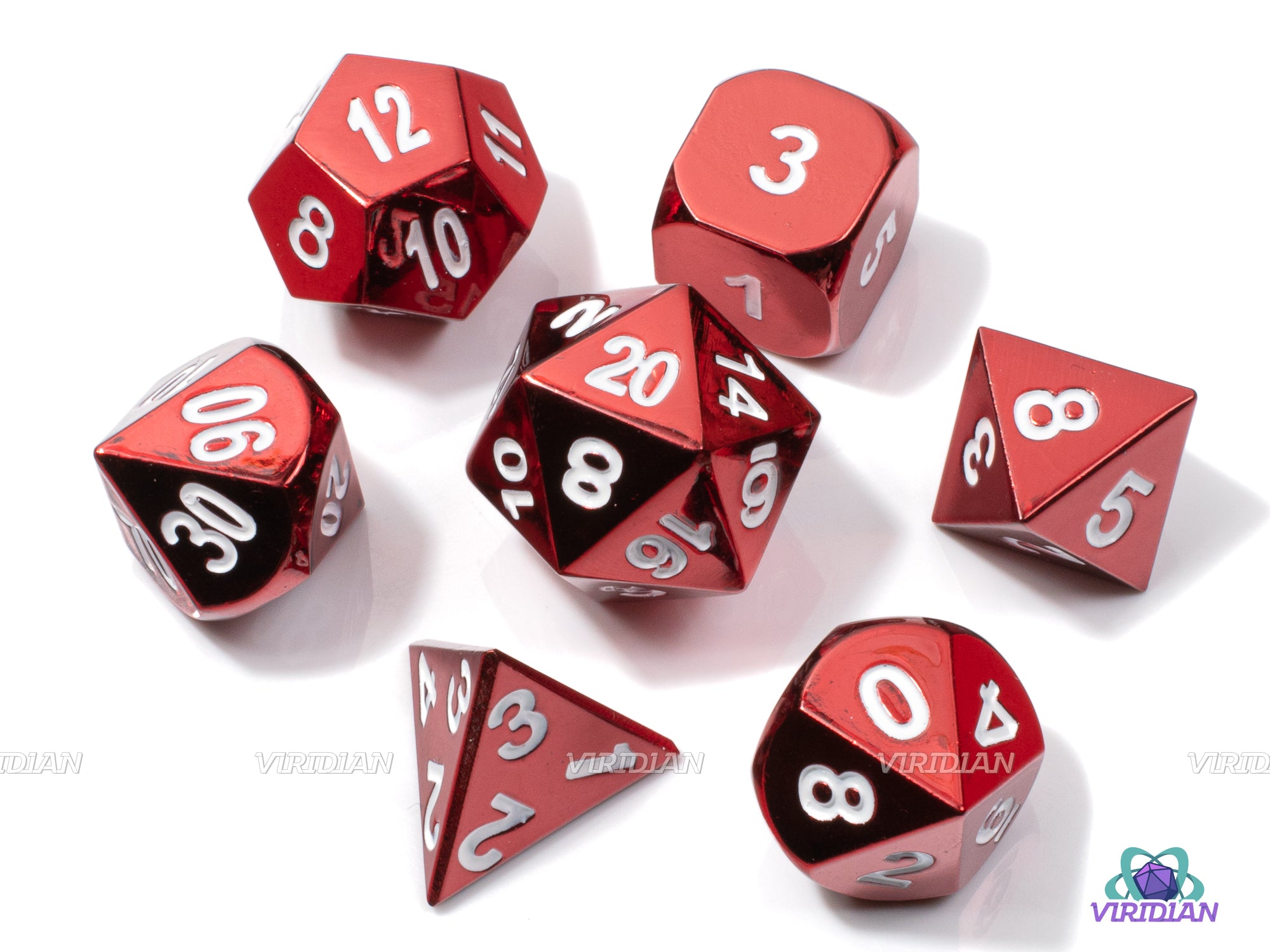 Cranberry Sauce | Shiny Dark Red Gloss | Metal Dice Set (7
