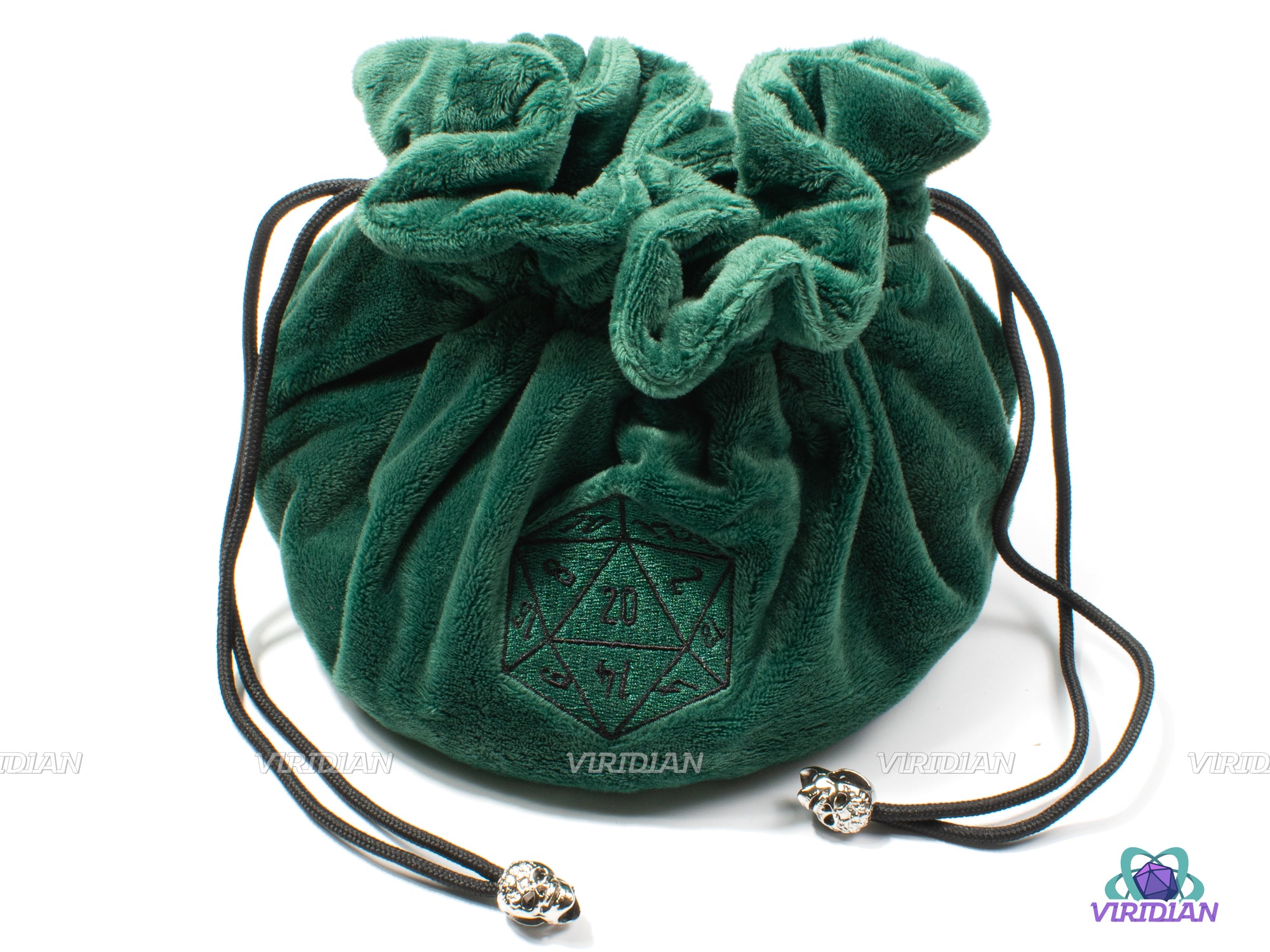 Plush Dice Bag of Holding +5 | Flannel Drawstring, 7 Compartments, Stores ~100 Dice | Large Dice Pouch