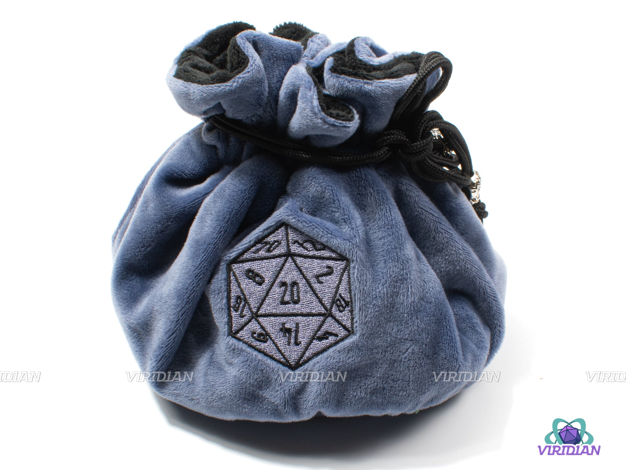 Plush Dice Bag of Holding +5 | Flannel Drawstring, 7 Compartments, Stores ~100 Dice | Large Dice Pouch