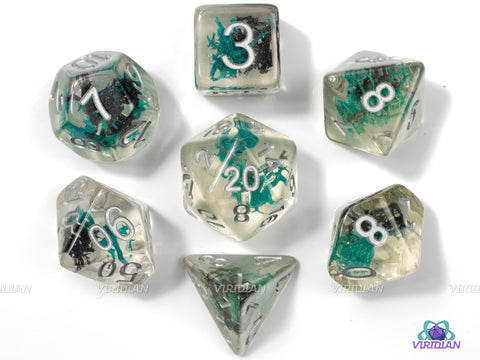 Blue Moss | Resin Dice Set (7) | Dungeons and Dragons (DnD)