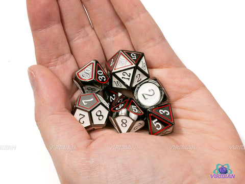 Black & White | Odds and Evens Metal Dice Set (7) | Dungeons and Dragons (DnD) | Tabletop RPG Gaming