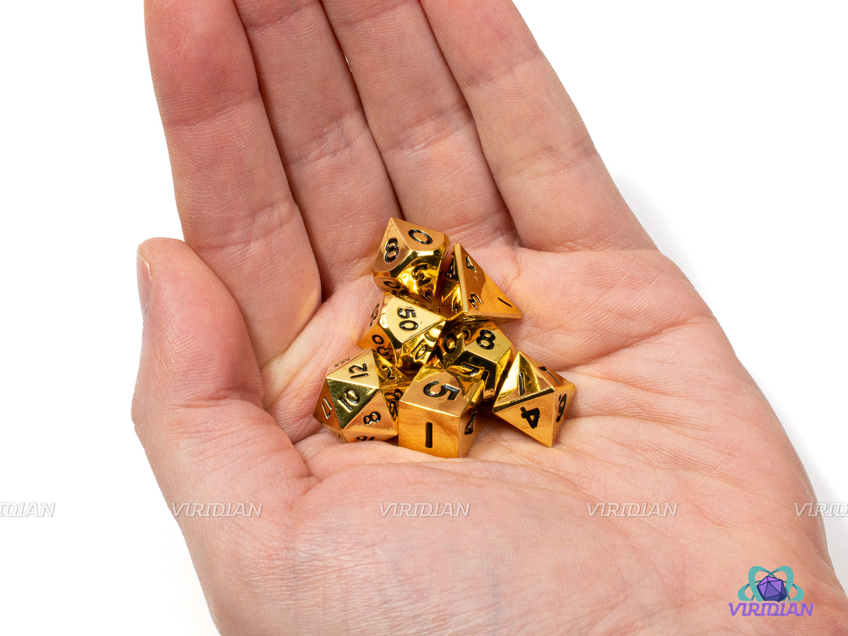 Mini Shiny Gold | Metal Dice Set (7) – Viridian Dice