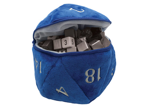 Blue D20 Plush Dice Bag (6.5