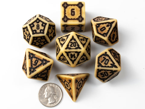 Ancient Temple | Giant Castle Resin Dice Set (7) | Dungeons and Dragons (DnD)