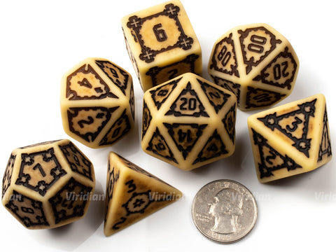 Ancient Temple | Giant Castle Resin Dice Set (7) | Dungeons and Dragons (DnD)
