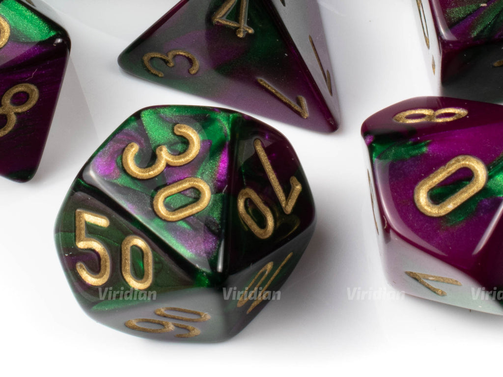 Gemini Green & Purple | Chessex Dice Set (7)
