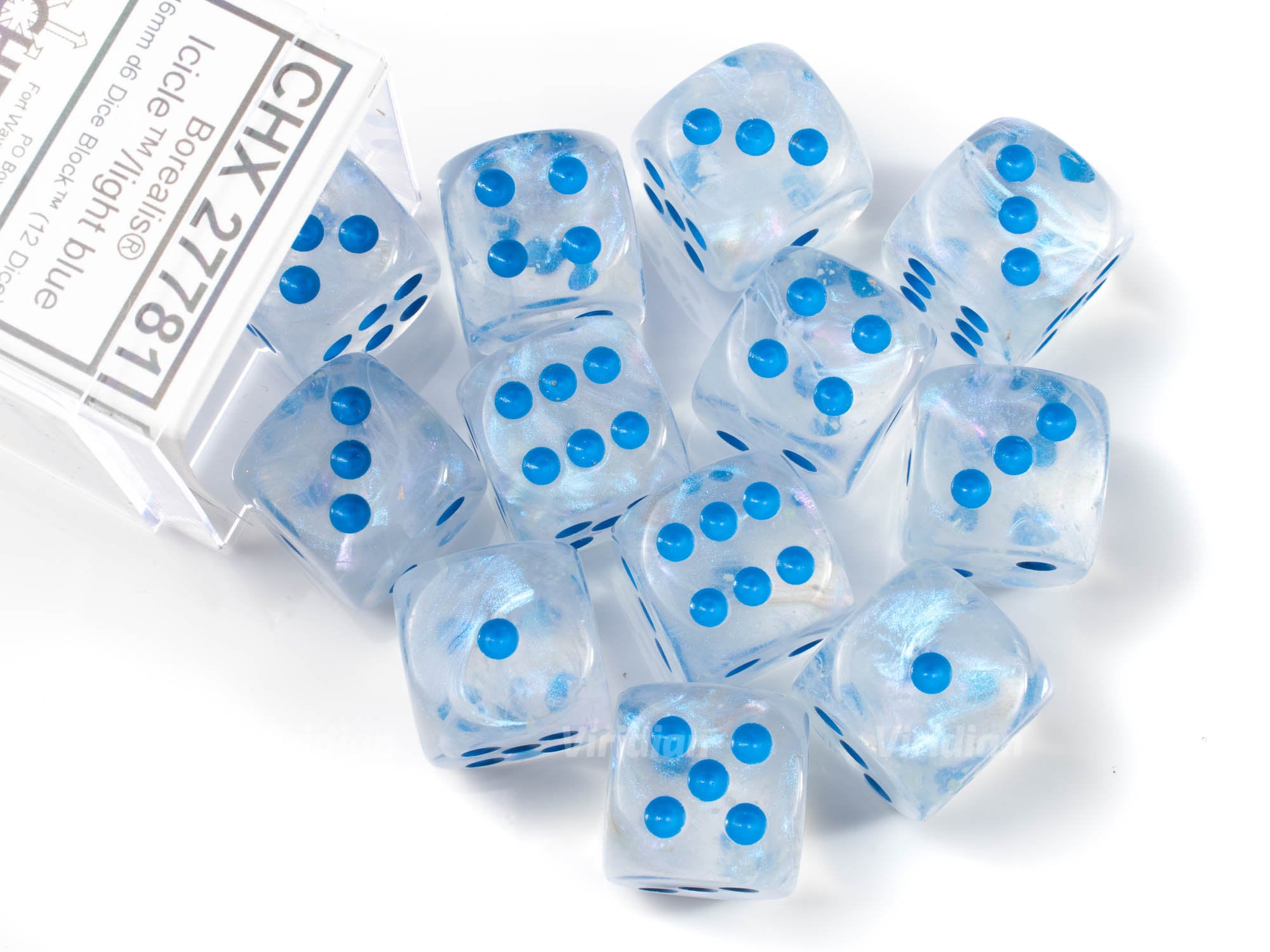 Borealis Icicle Luminary D6s (12) | White, Clear, Blue Iridescent