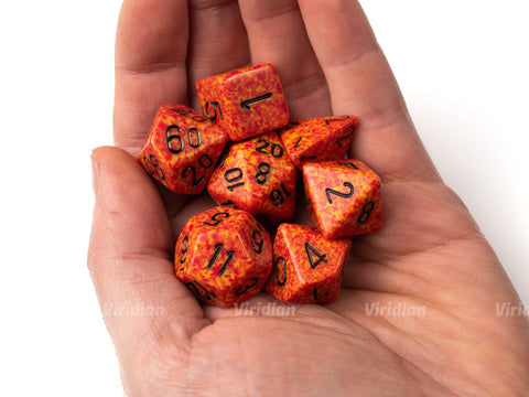 Speckled Fire | Red & Orange | Chessex Dice Set (7)