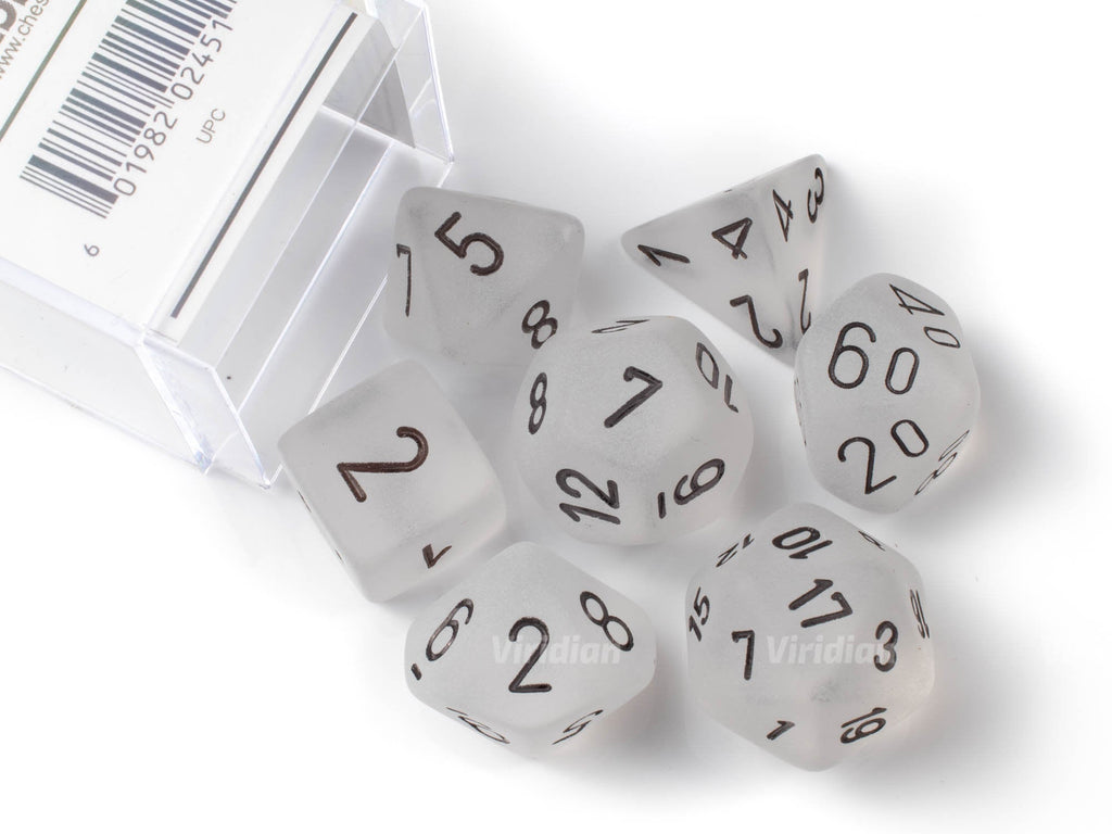 Frosted Clear & Black | Chessex Dice Set (7)