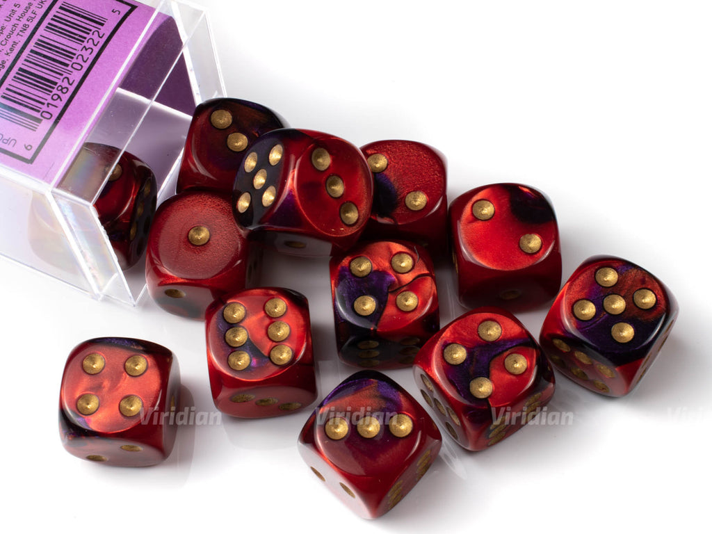 Gemini Purple & Red | D6 Block | Chessex Dice Block (12)