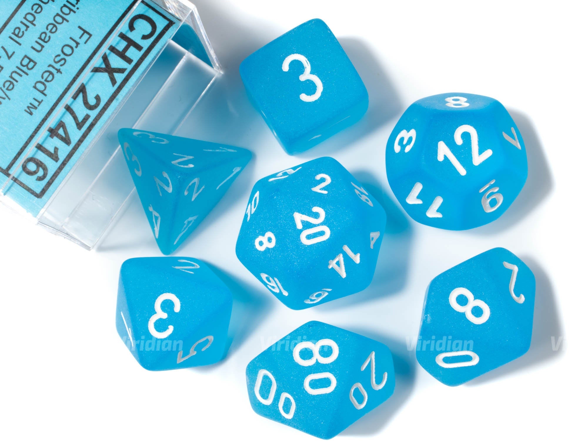 Frosted Caribbean Blue & White | Chessex Dice Set (7)