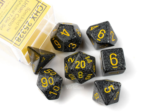 Speckled Urban Camo | Gray, Black & Yellow | Chessex Dice Set (7)
