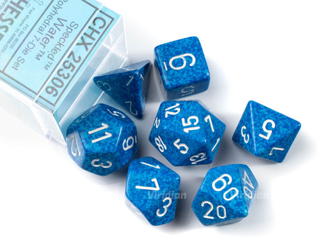 Speckled Water | Blue & White | Chessex Dice Set (7)