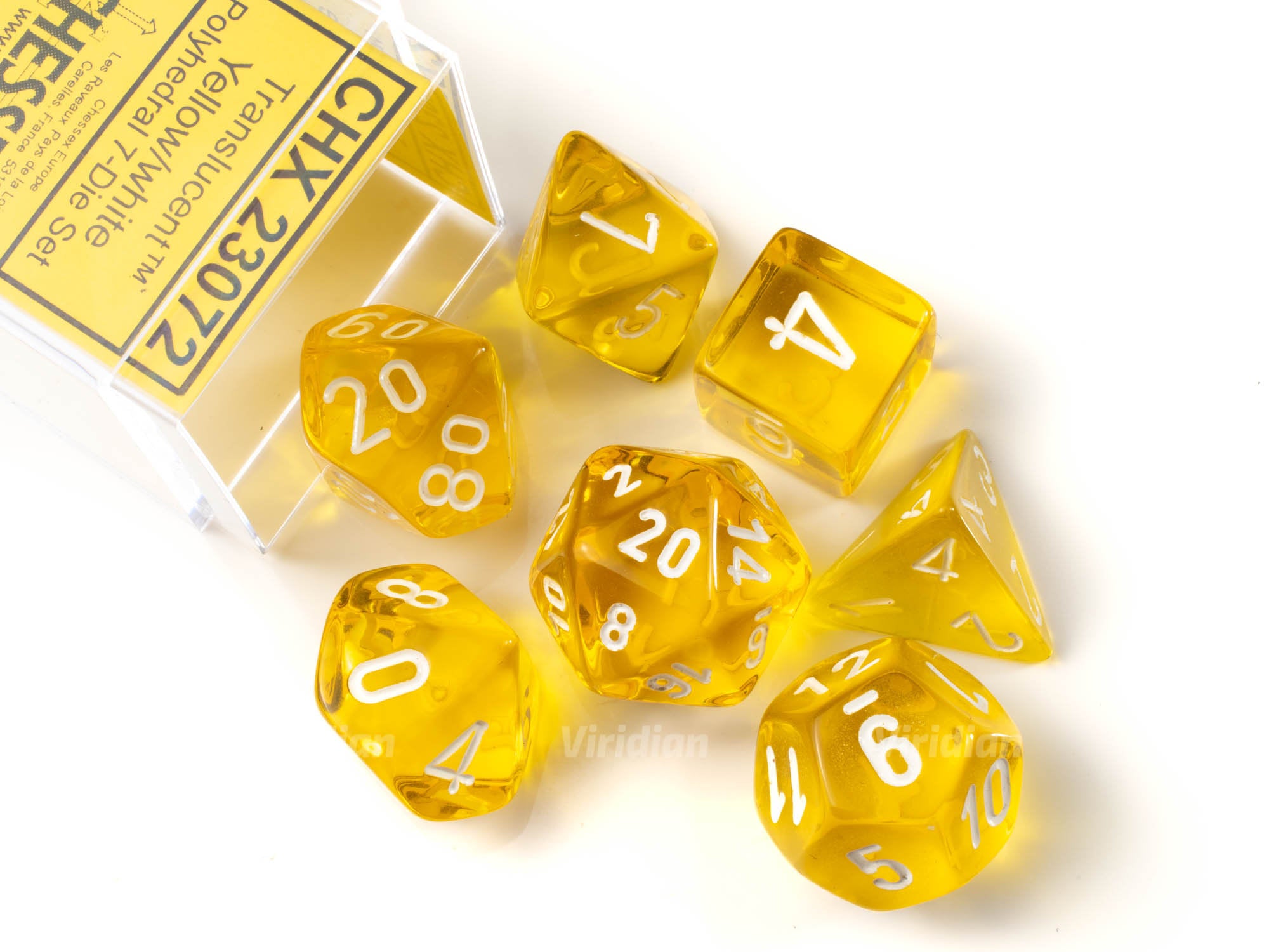 Gemini Two-Tone Swirled Green RPG Dice Set - 7-Piece Polyhedral Set (d4, D6, D8, D10, D12, D20, D%) In Brick Box - View #4
