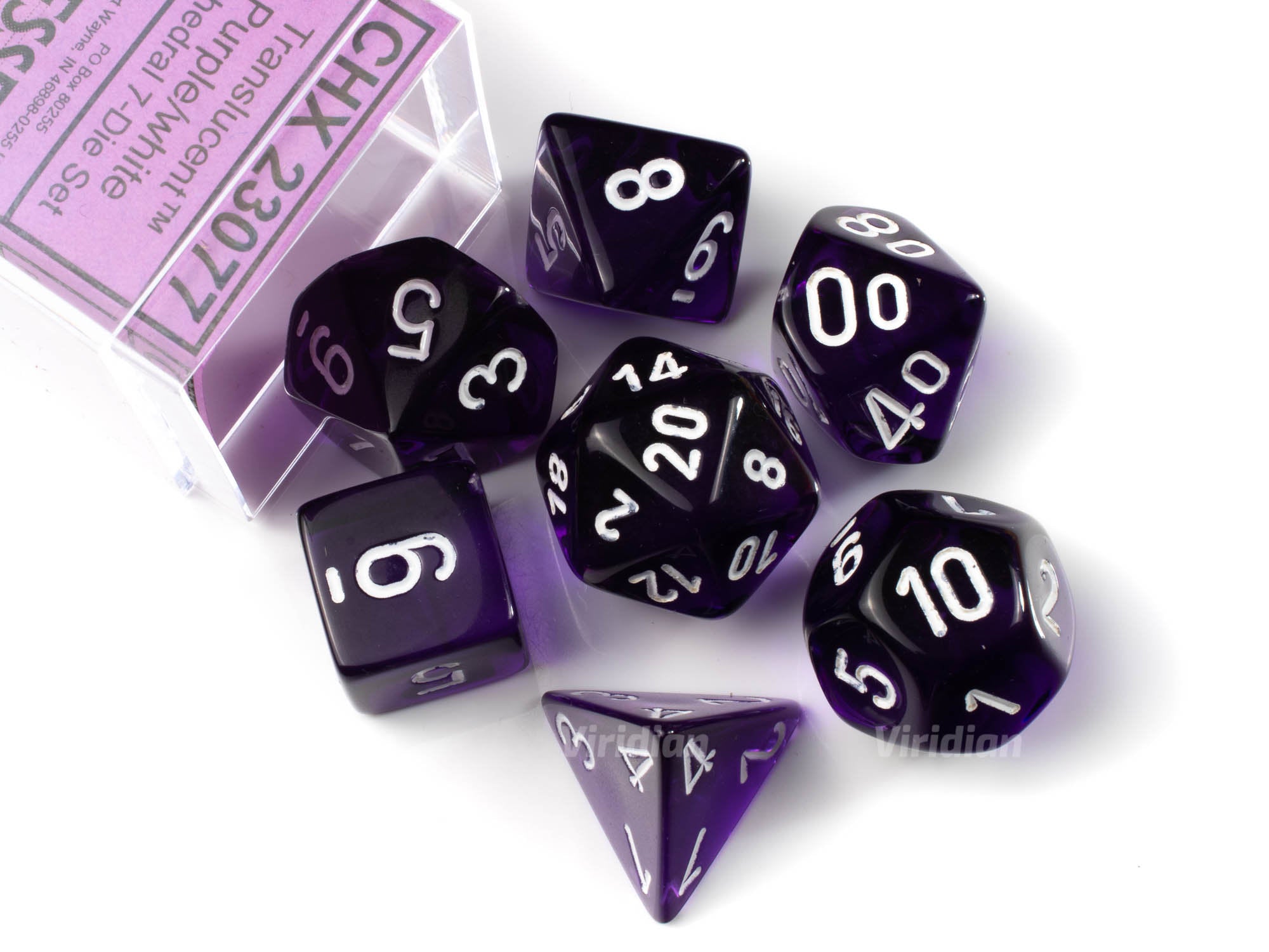 Translucent Purple & White | Chessex Dice Set (7)