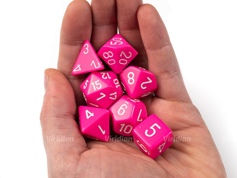 Opaque Pink & White | Chessex Dice Set (7)