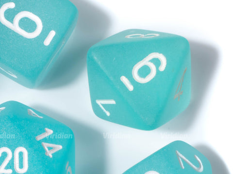 Frosted Teal & White | Chessex Dice Set (7)
