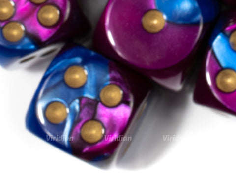Gemini Blue & Purple | D6 Block | Chessex Dice (12)