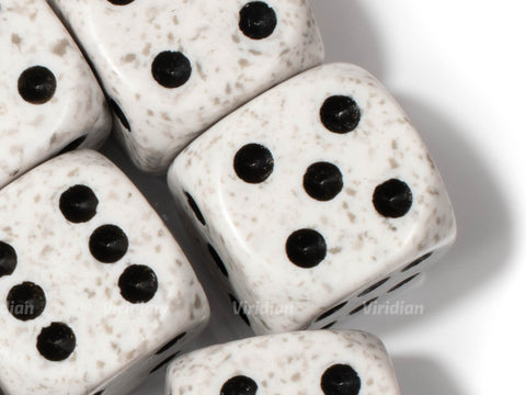 Speckled Arctic Camo | White & Gray | D6 Block | Chessex Dice (12)