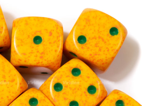 Speckled Lotus | Yellow & Orange | D6 Block | Chessex Dice (12)