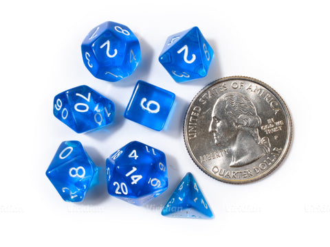 Tiny Blue | Mini Translucent Dice Set (7)
