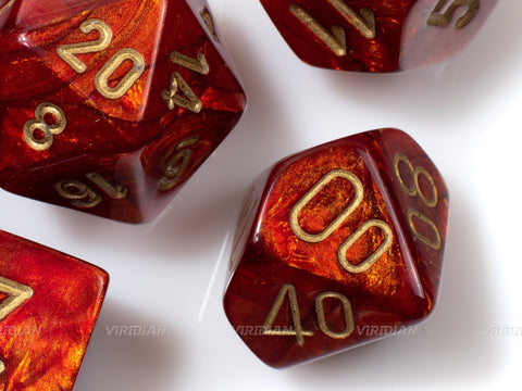 Scarab Scarlet & Gold | Chessex Dice Set (7)