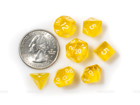 Tiny Yellow | Mini Translucent Dice Set (7)