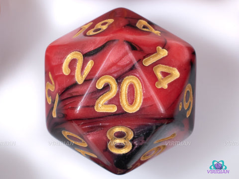 Blood Altar | Red & Black Swirled Acrylic Dice Set (7) | Dungeons and Dragons (DnD)