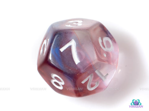 République | Red, Blue, Translucent Ribbon Swirl Acrylic Dice Set (7) | Dungeons and Dragons (DnD)