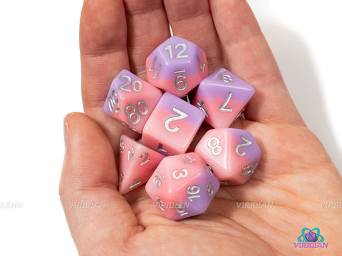 Twilight Sparkle | Pink and Purple Layered Acrylic Dice Set (7) | Dungeons and Dragons (DnD)