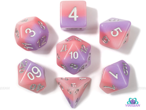 Twilight Sparkle | Pink and Purple Layered Acrylic Dice Set (7) | Dungeons and Dragons (DnD)