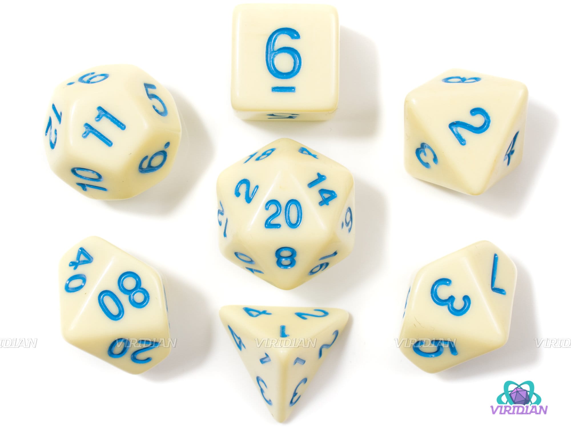Blue Banana | Yellow Pastel Acrylic Dice Set (7) | Dungeons and Dragons (DnD)