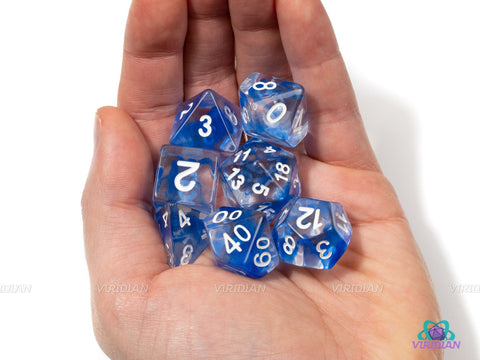 Blue Nebulous | Acrylic Dice Set (7) | Dungeons and Dragons (DnD)