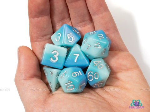 Ocean Breeze | Blue Layered Acrylic Dice Set (7) | Dungeons and Dragons (DnD)