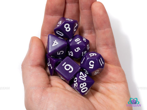 Just Purple | Acrylic Dice Set (7) | Dungeons and Dragons (DnD)