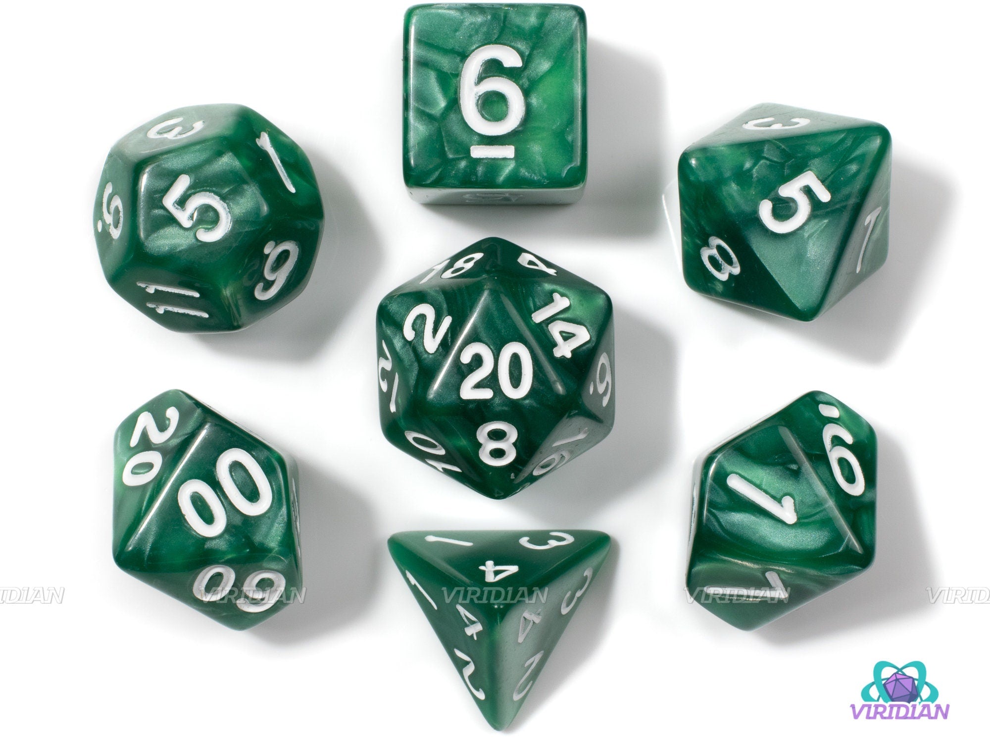 Ranger Green | Acrylic Dice Set (7) | Dungeons and Dragons (DnD)