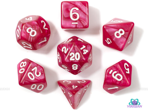 Pink Hero | Acrylic Dice Set (7) | Dungeons and Dragons (DnD)