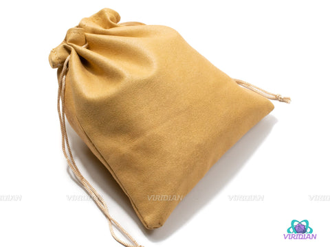 Leather Dice Bag | Store ~150 Dice | Medium-Sized Tan TTRPG/Storage LARP Bag