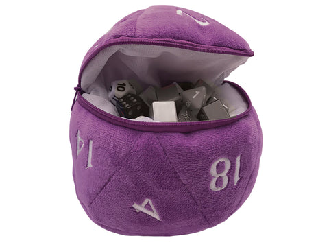 Purple D20 Plush Dice Bag (6.5